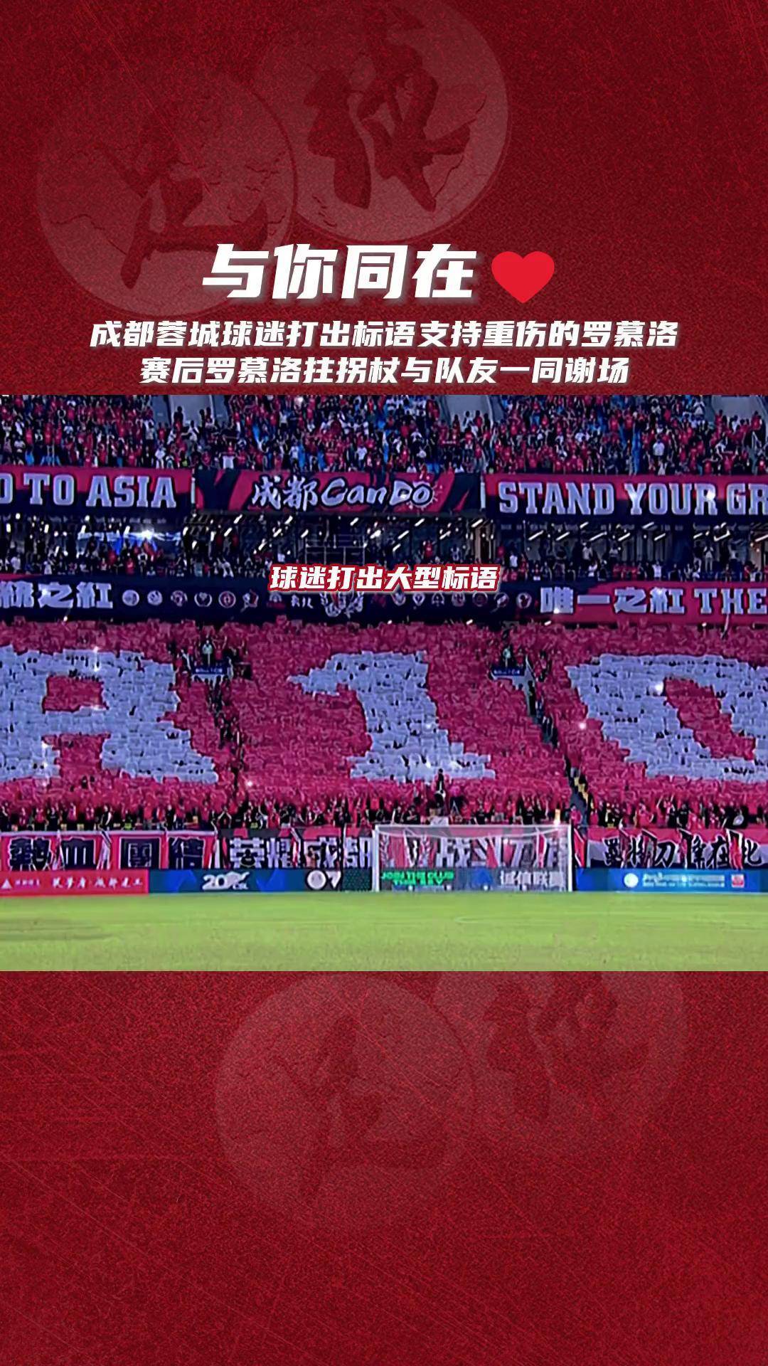 声援球队！球迷打出标语，全场助威